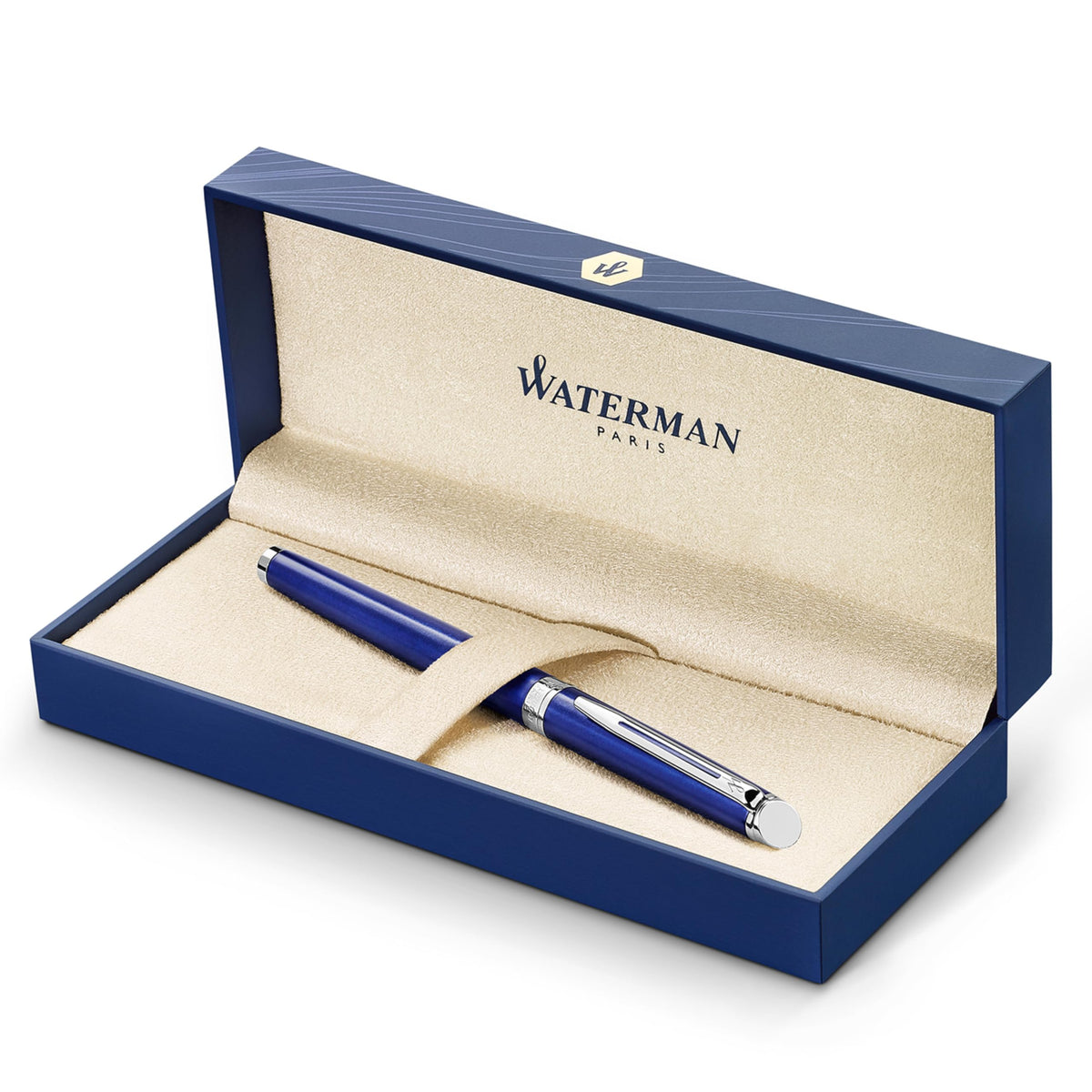 Waterman HÃ©misphÃ¨re Fountain Pen | Bright Blue Lacquer | Medium Nib | Blue Ink | Gift Box
