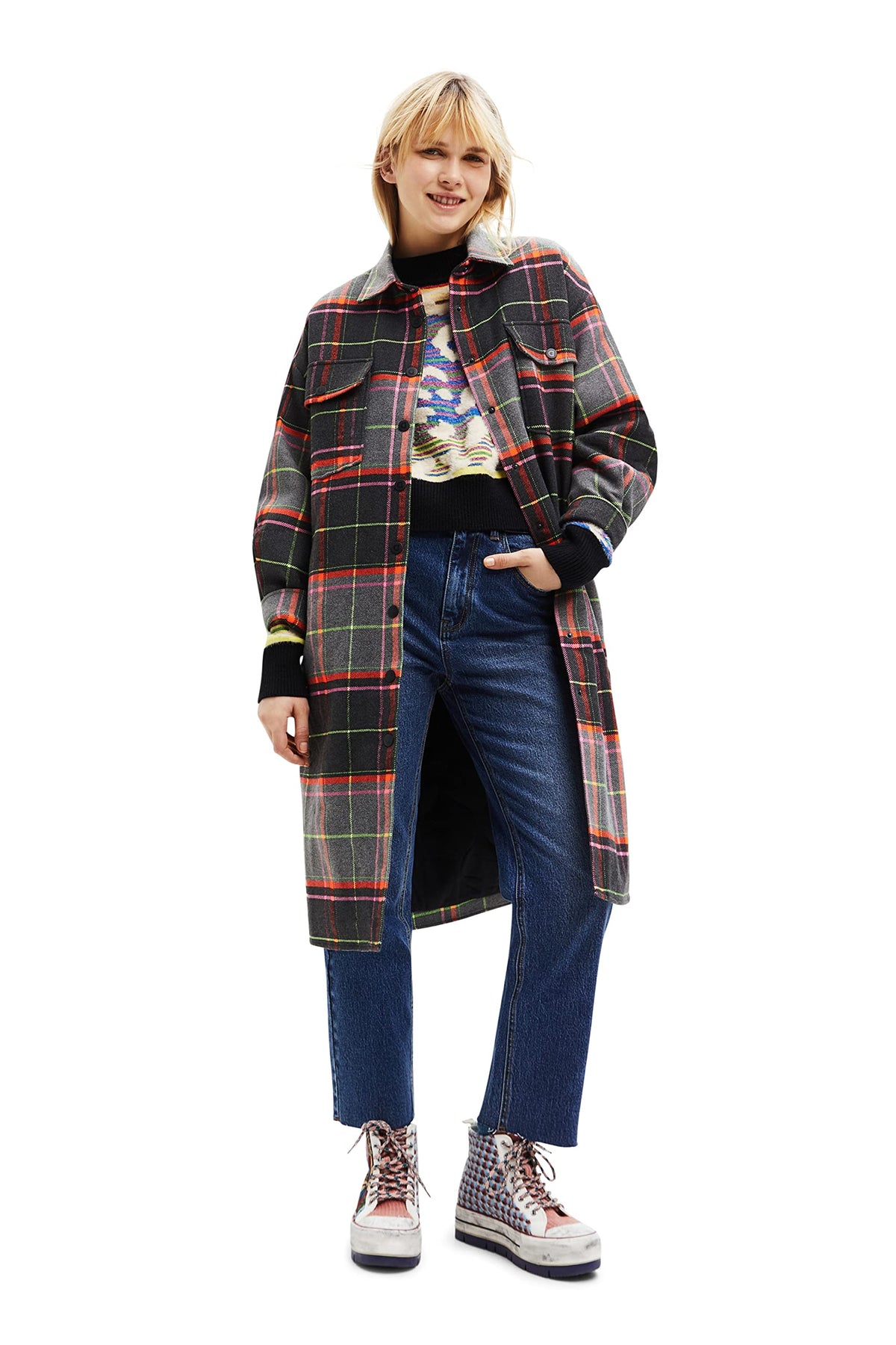 Desigual Women's Abrig_Kiev, 2006 Dark Grey Overcoat, Black, S