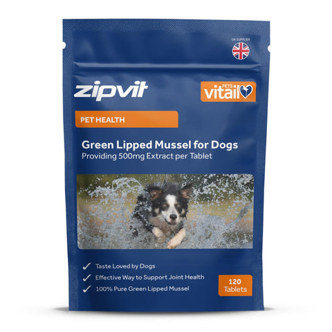Green Lipped Mussel for Dogs, 500mg. 120 Tablets. Formulated for Your Dogs Health and Vitality.