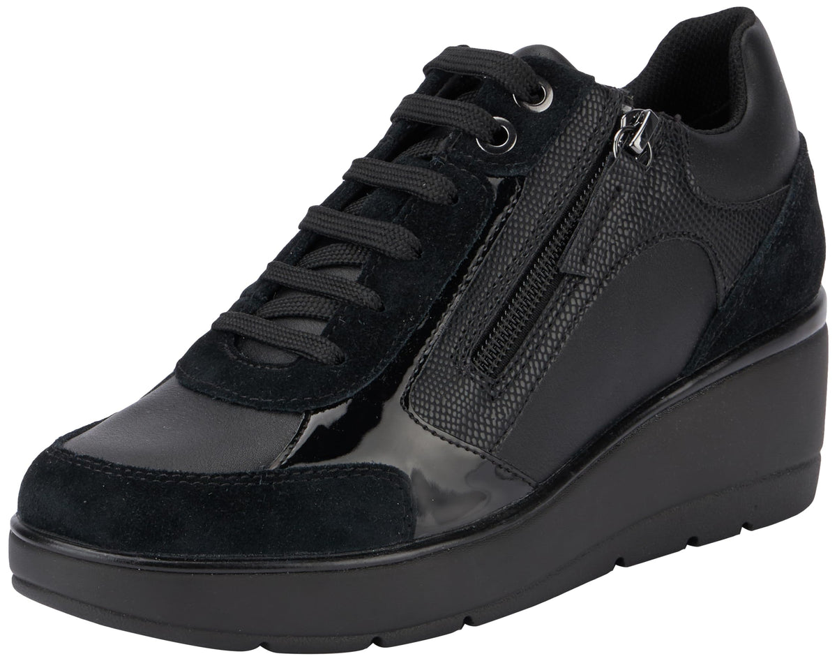 Geox Women's Hi-Top Trainers Sneaker, Black, 7