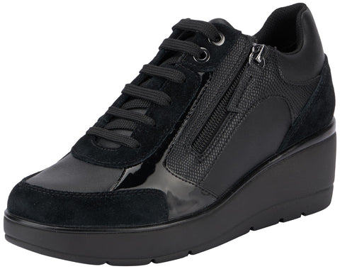 Geox Women's Hi-Top Trainers Sneaker, Black, 7
