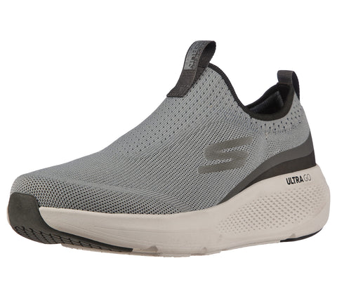 Skechers Men's GOrun Elevate-Athletic Slip-On Workout Running Shoe Sneaker with Cushioning, Grey/Black, 7