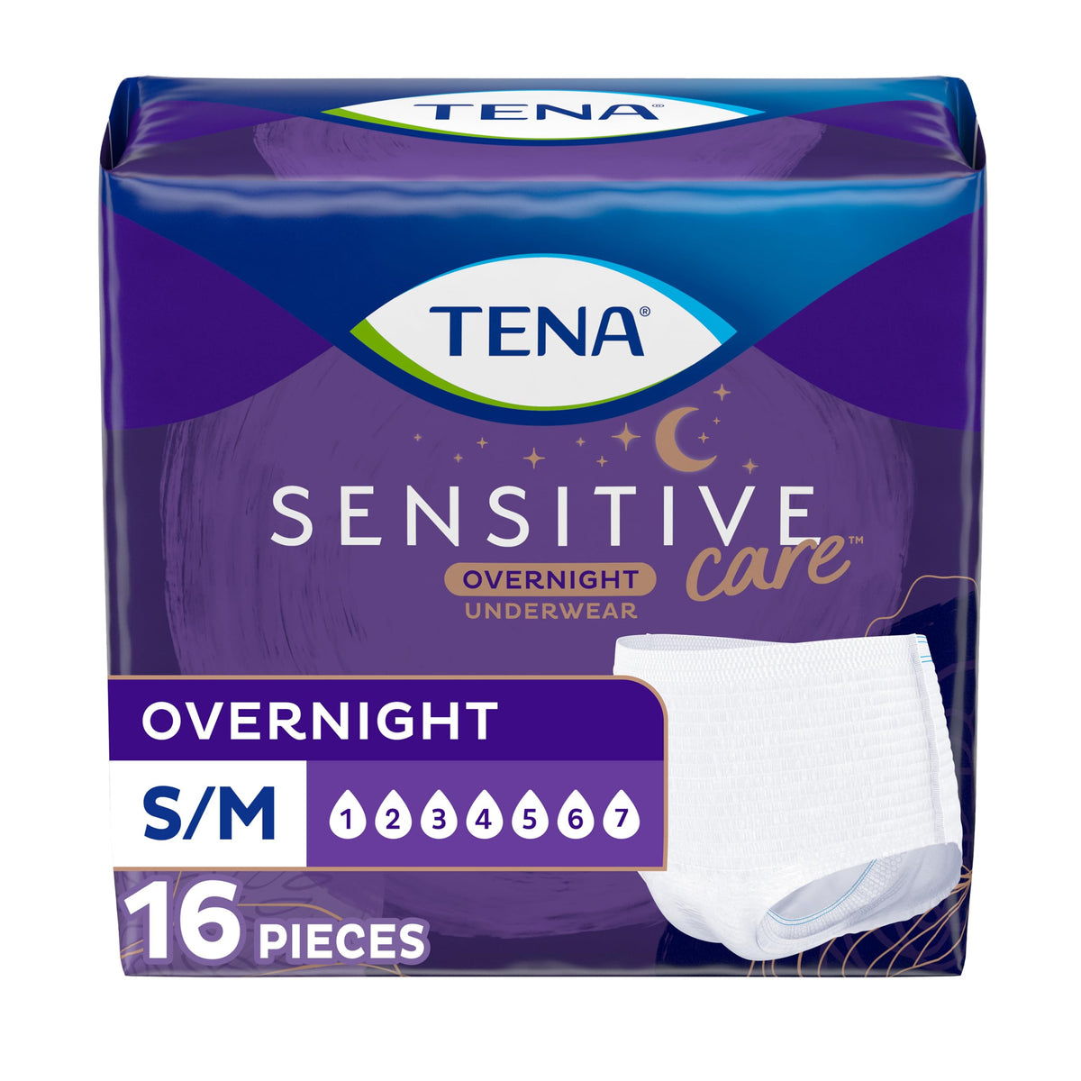 Tena Intimates Incontinence Overnight Underwear for Women, Size Small / Medium, 16 ct