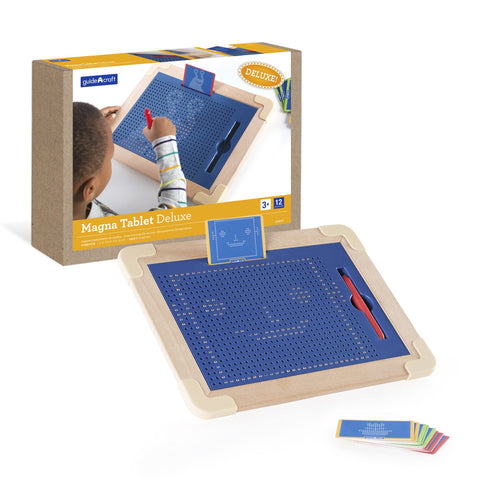 Guidecraft Magna Tablet Deluxe with 10 Double-sided Design Cards - Tracing Board for Kids, Preschool STEM Learning & Educational Toy