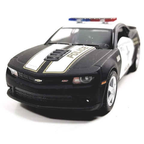 Kinsmart Chevy Camaro Black & White Police Interceptor 1/38 O Scale 5"" Diecast Squad Car