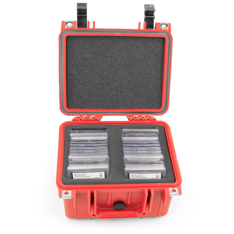 CASEMATIX Graded Card Storage Box Case Compatible with 30+ BGS PSA Graded Sports Trading Cards or 150+ Top Loader Card Storage Case, Waterproof Graded Card Case With Card Case Dividers
