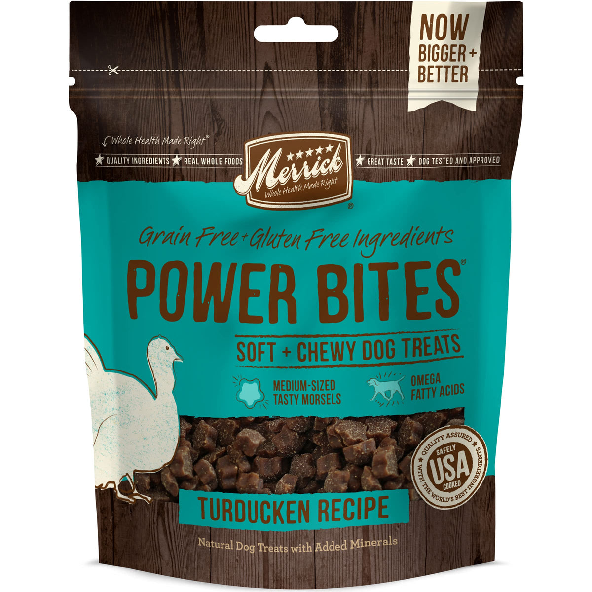 Merrick Power Bites Natural Soft And Chewy Real Meat Dog Treats, Grain Free Snack, Real Turducken Recipe
