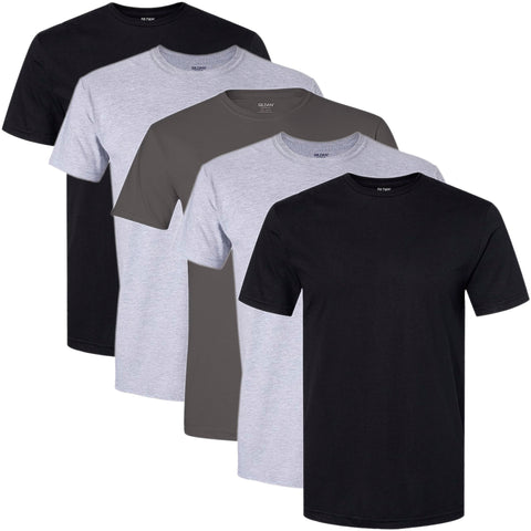Gildan Men's Crew T-Shirts, Multipack, Style G1100, Assorted Black/Grey (4-Pack), XX-Large