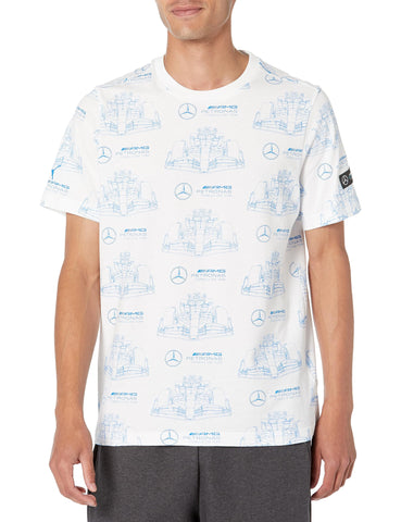 PUMA Men's Mercedes AMG Petronas Formula 1 Graphic T-Shirt, White, X-Large