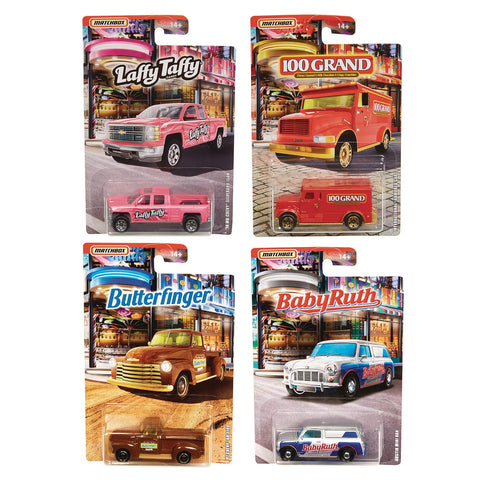 Matchbox 2019 Candy Themed Series Die Cast Cars, 4-Pack Set