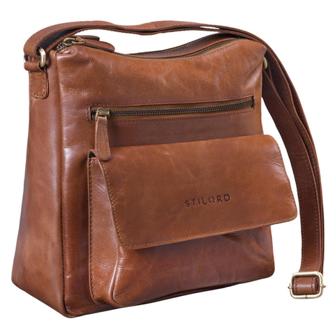 STILORD "Mira Vintage shoulder bag 12.2 pouces women/handbag leather/evening tote genuine leather