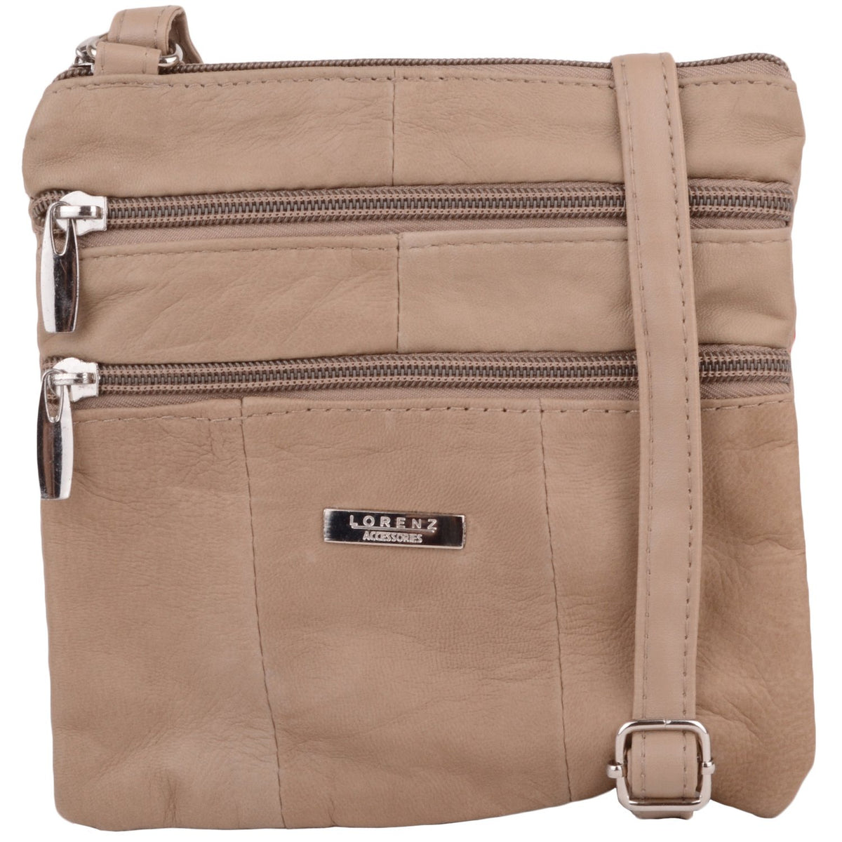 Ladies/Womens Soft Nappa Leather Cross Body/Shoulder Bag - Fawn