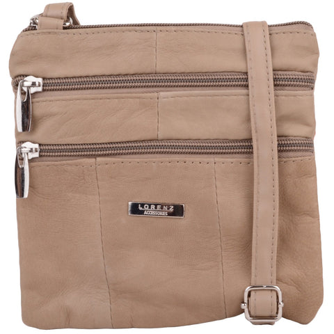 Ladies/Womens Soft Nappa Leather Cross Body/Shoulder Bag - Fawn