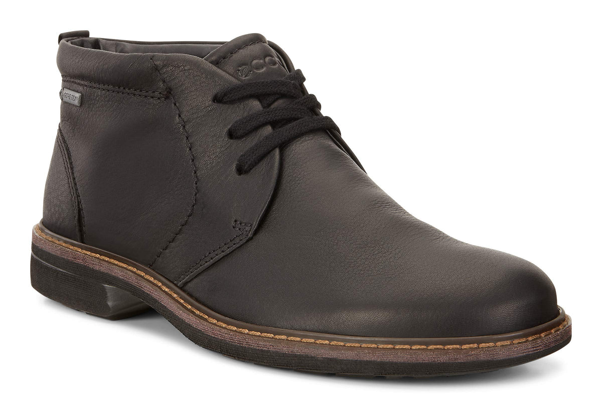 ECCO Men's Turn Gore-TEX Chukka Tie Boot, Black, 7-7. 5