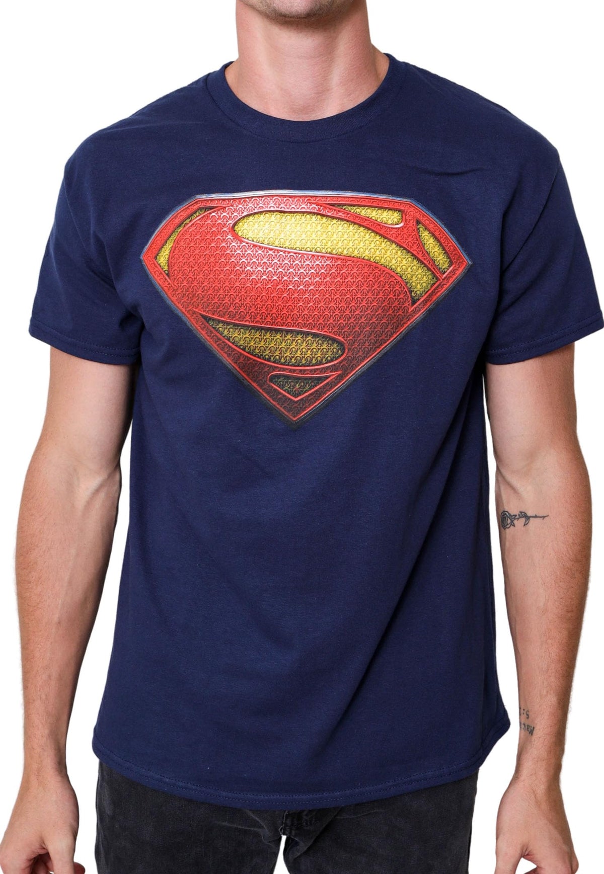 Superman Logo Symbol DC Costume Hopeful Adult T-Shirt(MD, Navy)