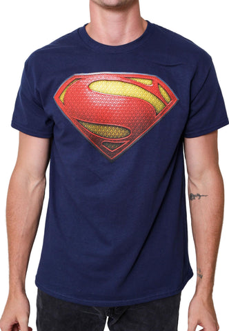 Superman Logo Symbol DC Costume Hopeful Adult T-Shirt(MD, Navy)