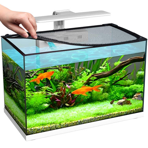FWUNYVN Magnetic Fish Tanks lid Cover Protective Net,DIY Aquarium Anti-Jumping net,Prevents Turtles,Fish,Reptiles from Escaping The Turtles Tanks for Circumference up to 11.8"×11.8"