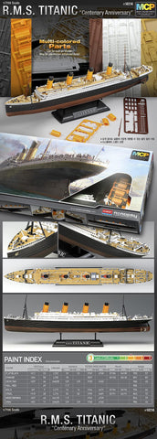 ACADEMY 14214 1/700 R.M.S.TITANIC Multi Colored Parts MODEL KIT NEW /ITEM#G839GJ UY-W8EHF3174575