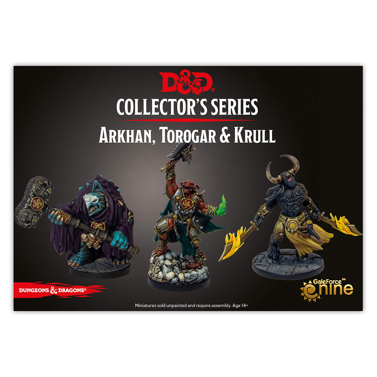 Gale Force Nine D&D Avernus Miniatures Arkhan Torogar & Krull (3 figs), Multicolor