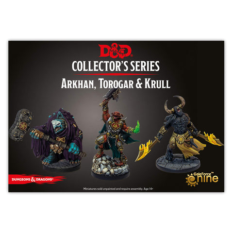 Gale Force Nine D&D Avernus Miniatures Arkhan Torogar & Krull (3 figs), Multicolor