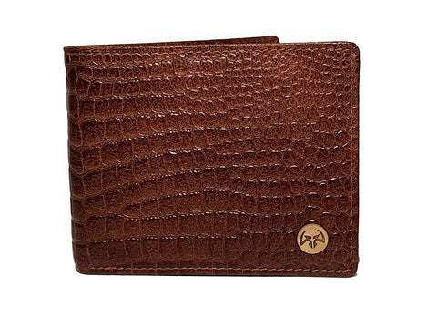 Zaid Leather Genuine Leather Hand-Crafted RFID Protected Leather Wallet For Men (TAN)