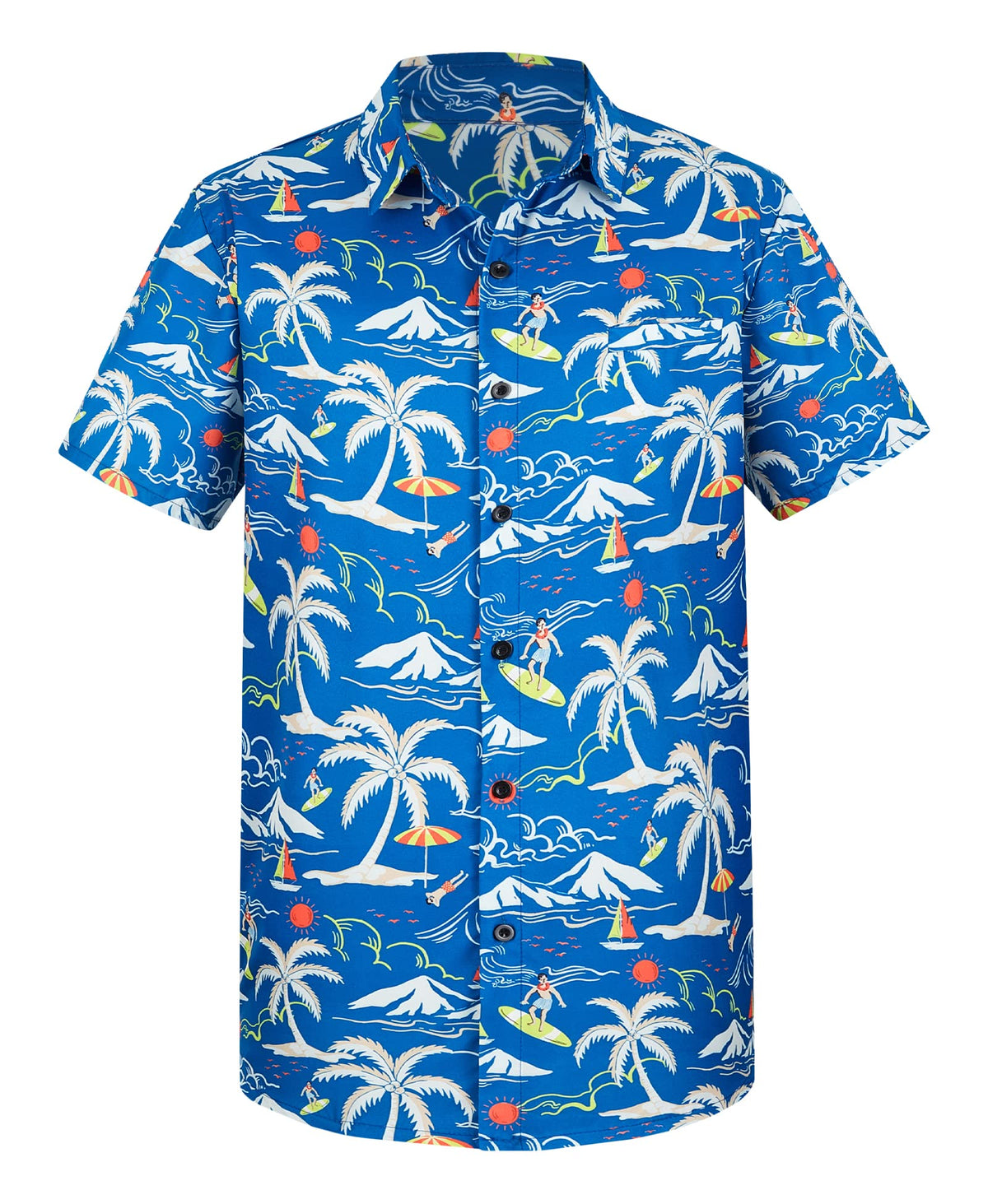 Yoimira Hawaiian Shirts for Men, Print Mens Casual Short Sleeve Button Down Shirts Floral Aloha Beach Shirt