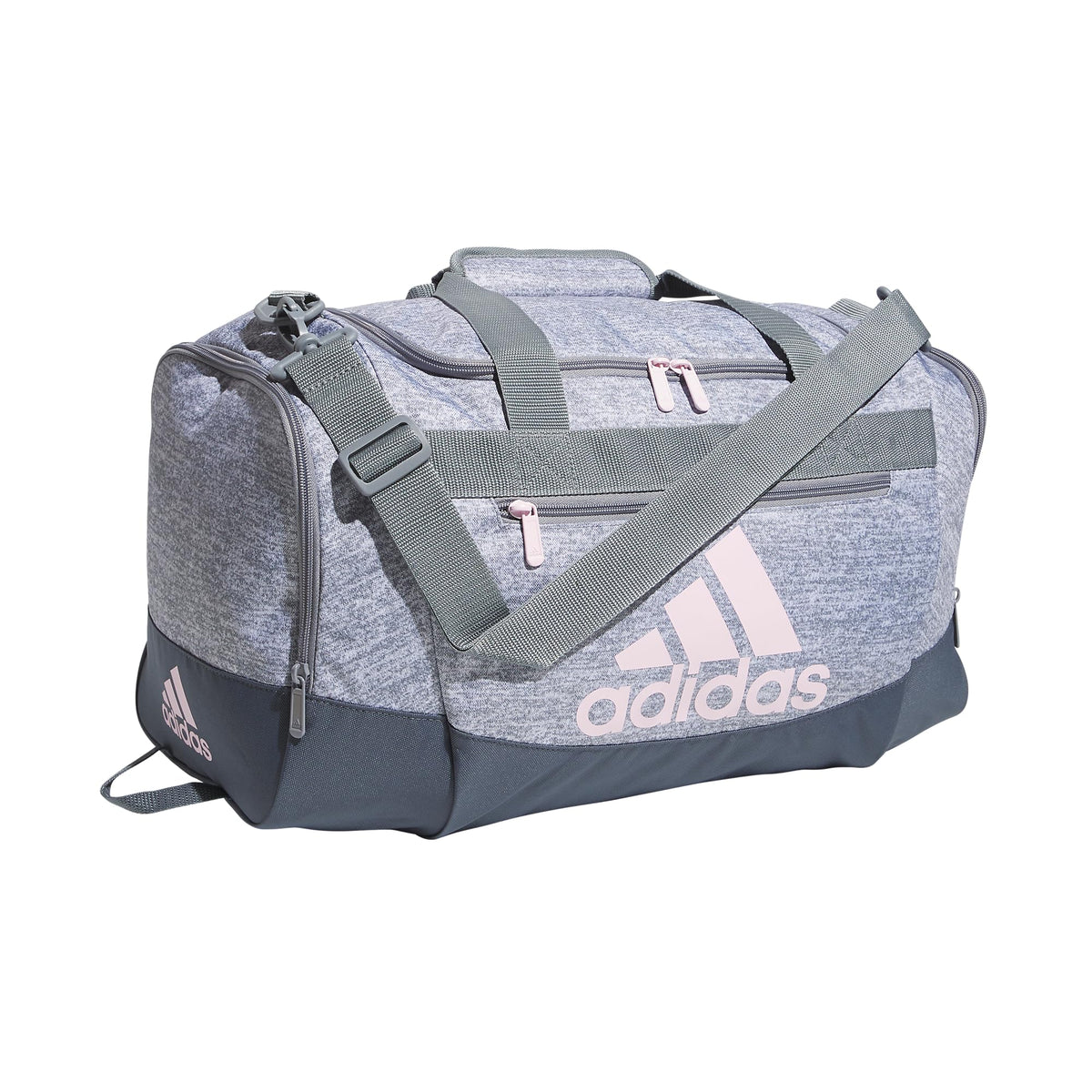 adidas Unisex Defender 4 Small Duffel Bag, Jersey Grey/Clear Pink/Onix Grey, One Size, Defender 4 Small Duffel Bag
