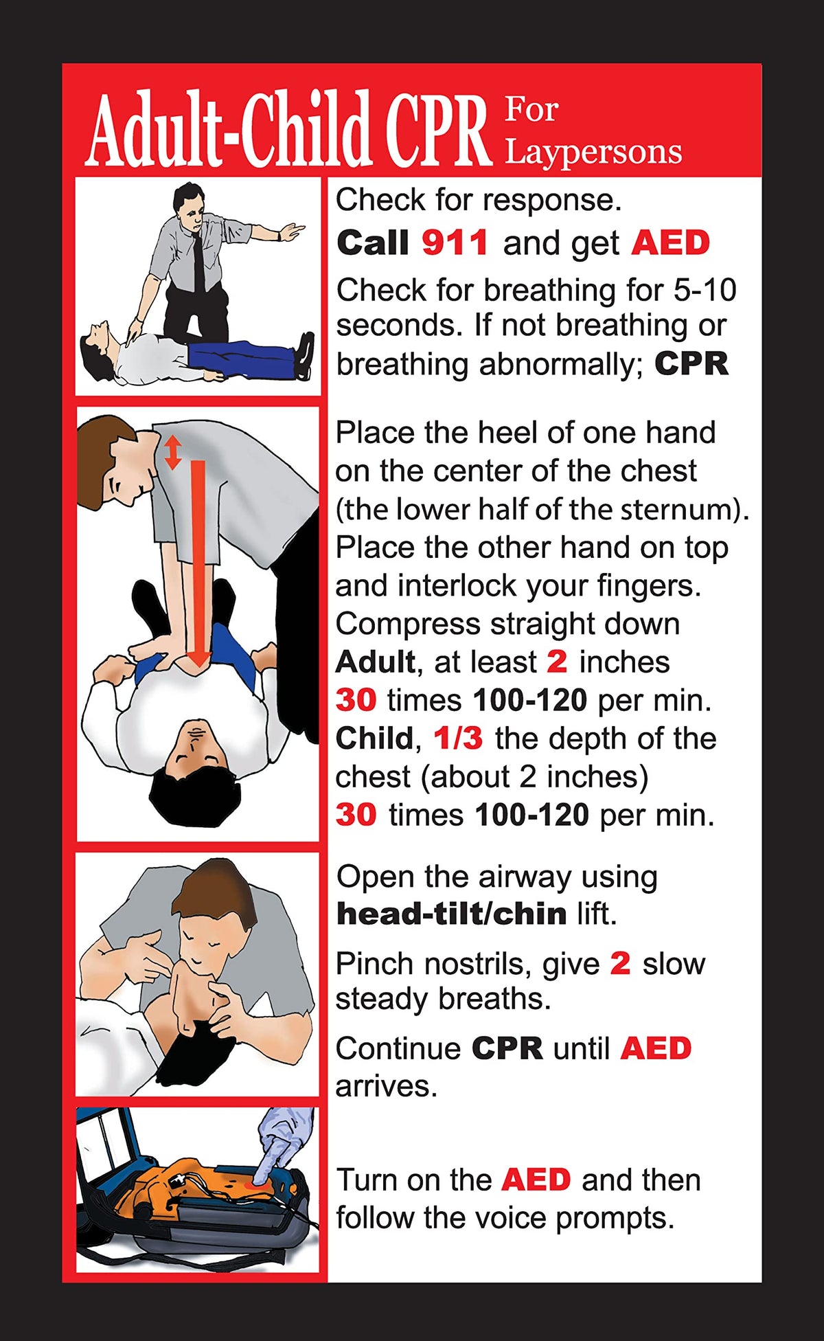CPR Pocket Reference Cards (Layperson - 100 Count)