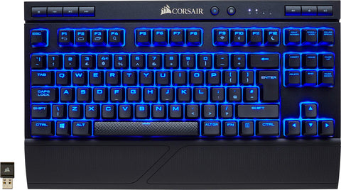 CORSAIR K63 Wireless Tenkeyless Mechanical Gaming Keyboard - CHERRY MX RED Linear Switches - iCUE Compatible - QWERTY UK Layout - PC, Mac, Xbox - Black