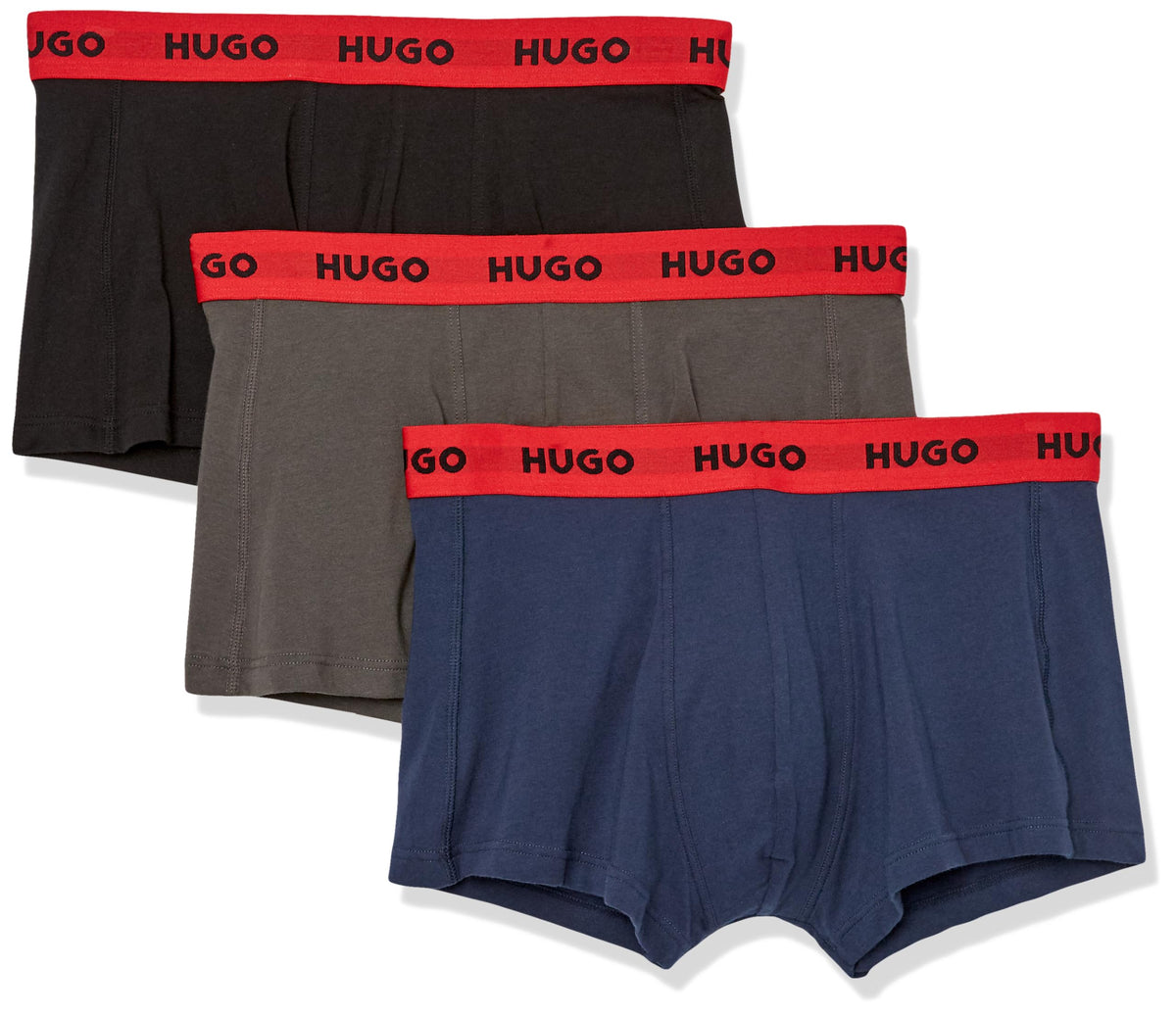 HUGO Trunks Dark Blue Medium Asphalt Grey Stormy Black mens Cotton Blend Trunks Cotton Blend