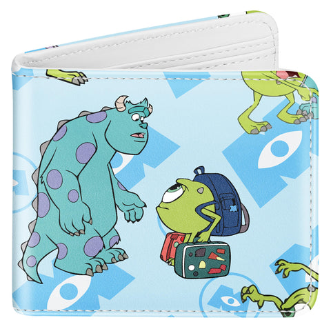 Toyuma Leather Wallet for Boys Wallets for Girls Kids Wallet Cute Kawaii Anime Cool Cartoon Fun Purse Credit ID Card Slim Bifold Small Coin Purses for Teens Boys Minimalist Wallet, Blue Monster