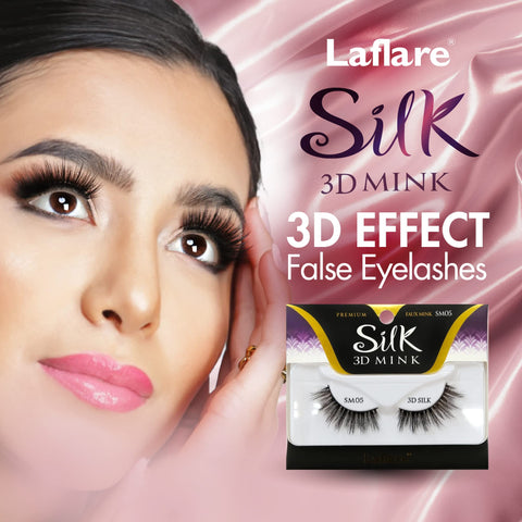 Laflare 3D SILK MINK Premium Faux Mink Eyelashes, Cat Eyes, Wispy, Fluffy, Soft as Mink, Multi-layered False Lashes (SM11)