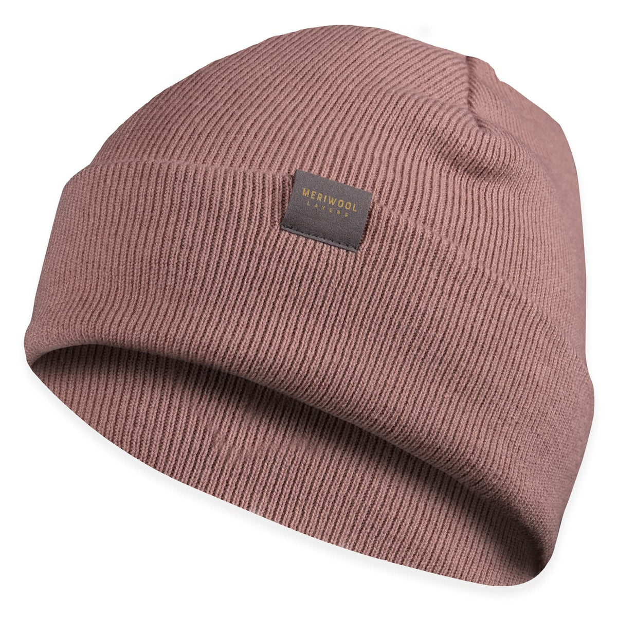 MERIWOOL Beanie for Men and Women - Merino Wool Blend Ribbed Knit Winter Hat, Rose