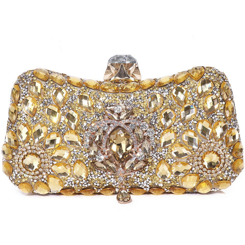 Labair Rhinestone Clutch Purses for Women Crystal Evening Bag Sparkly Diamond Purse Wedding Prom Bridal Handbags(Gold)