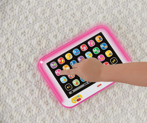 Fisher-Price Laugh & Learn Baby Toy Smart Stages Tablet with Lights & Learning Songs for Infants & Toddlers, Pink