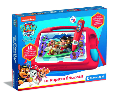 Clementoni - The Educational Desk - Paw Patrol - Interactive Game - Quiz - 18 Activities - Electronic Pen With Sound and Light Effects - For Children from 4 to 6 Years Old