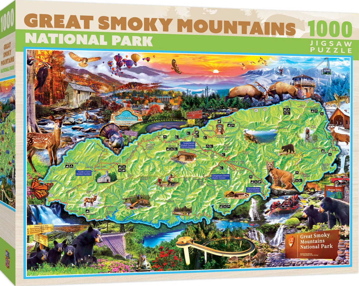 MasterPieces 1000 Piece Jigsaw Puzzle for Adults, Family, Or Kids - Great Smoky Mountains - 19.25"x26.75"