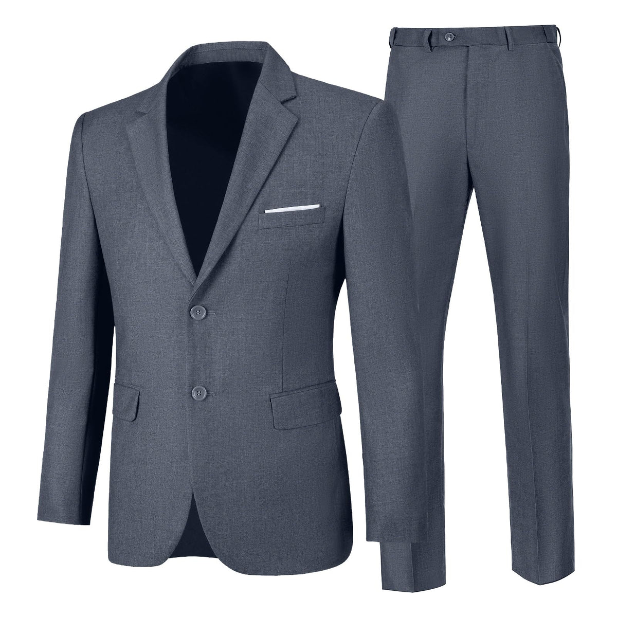 Mens 2 Piece Suit Slim Fit Business Wedding Party Tuxedo Dress Suits for Men Jacket and Pants Set, Dark Gray, S