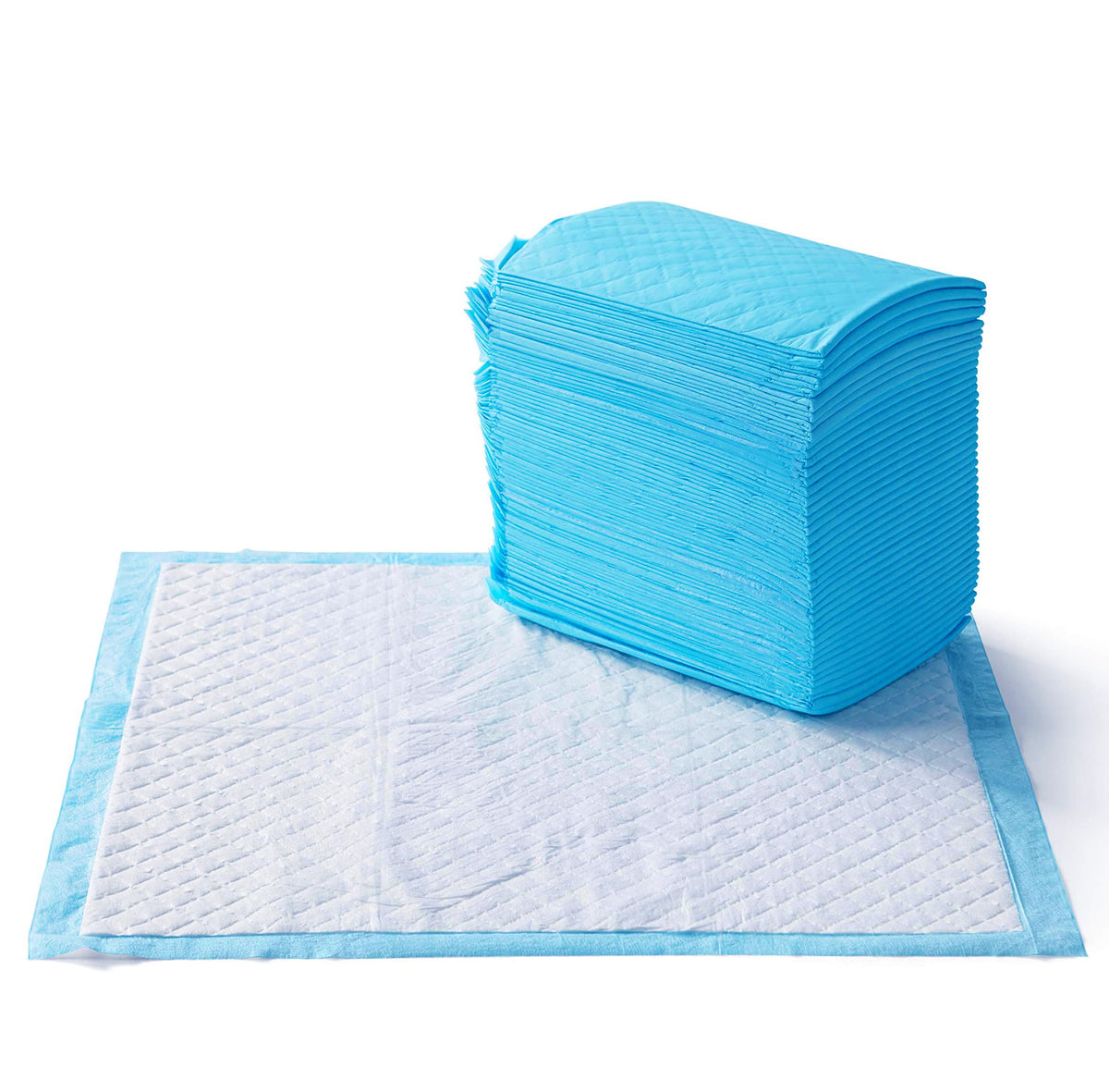 Amazon Basics Heavy Duty Dog and Puppy Training Pads, Leakproof with Quick-Dry Surface, Regular, 80 Count (Pack of 1), Blue