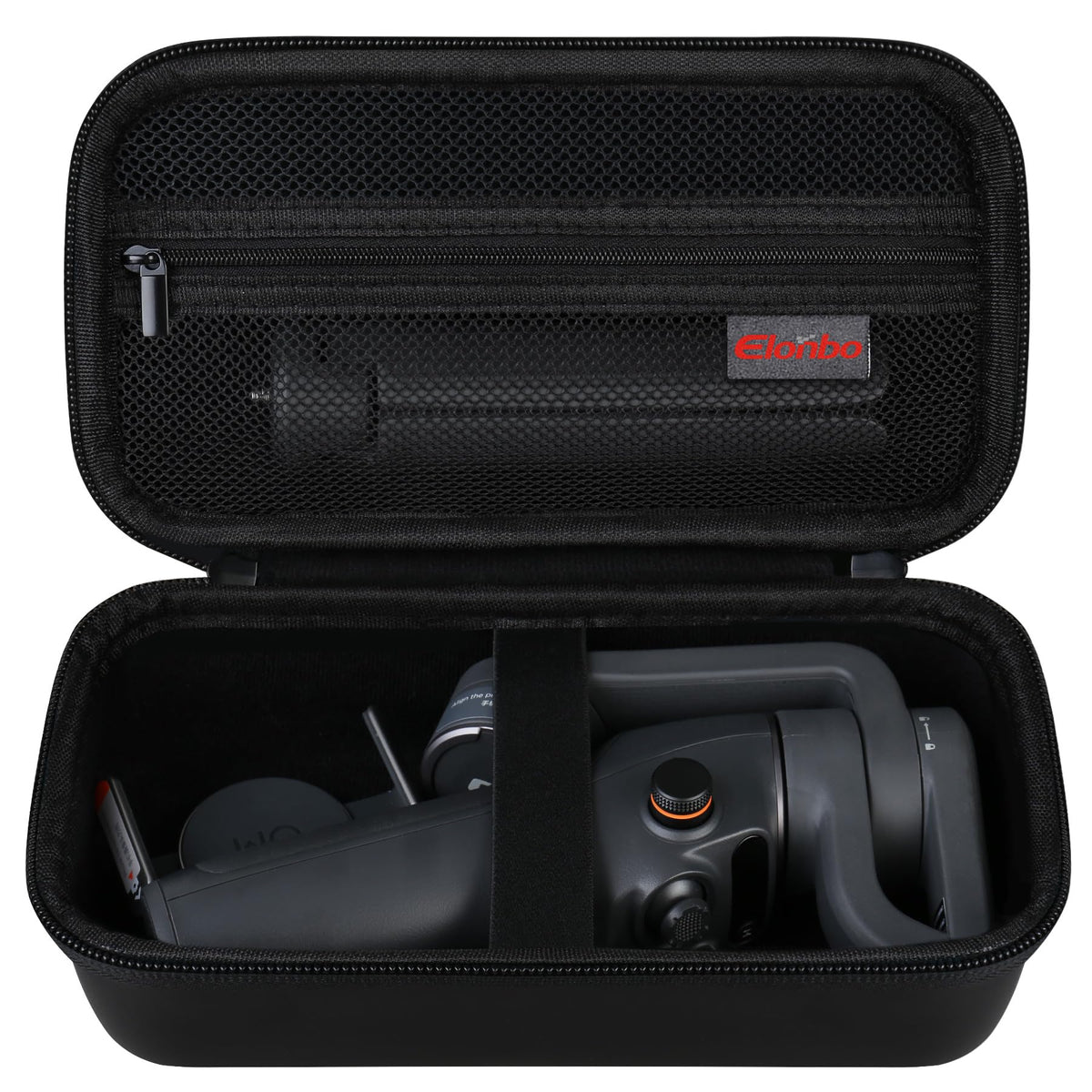 Elonbo Carrying Case for DJI Osmo Mobile 6 Smartphone Gimbal Stabilizer, OM 6 Portable Handheld Foldable Built-In Extension Rod 3-Axis Phone Gimbal Tripod Travel Storage Protective Bag, Black