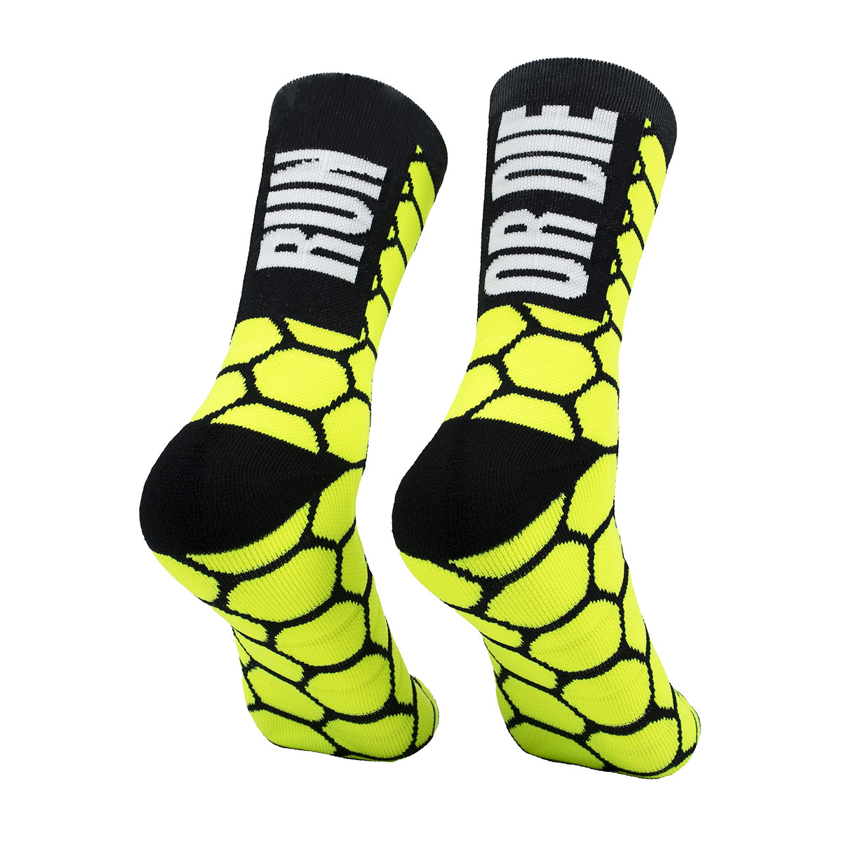 PERRO LOCO CLOTHES Compression Running Socks. (UK, Numeric, 2, 3.5, Regular, Regular, Yellow)