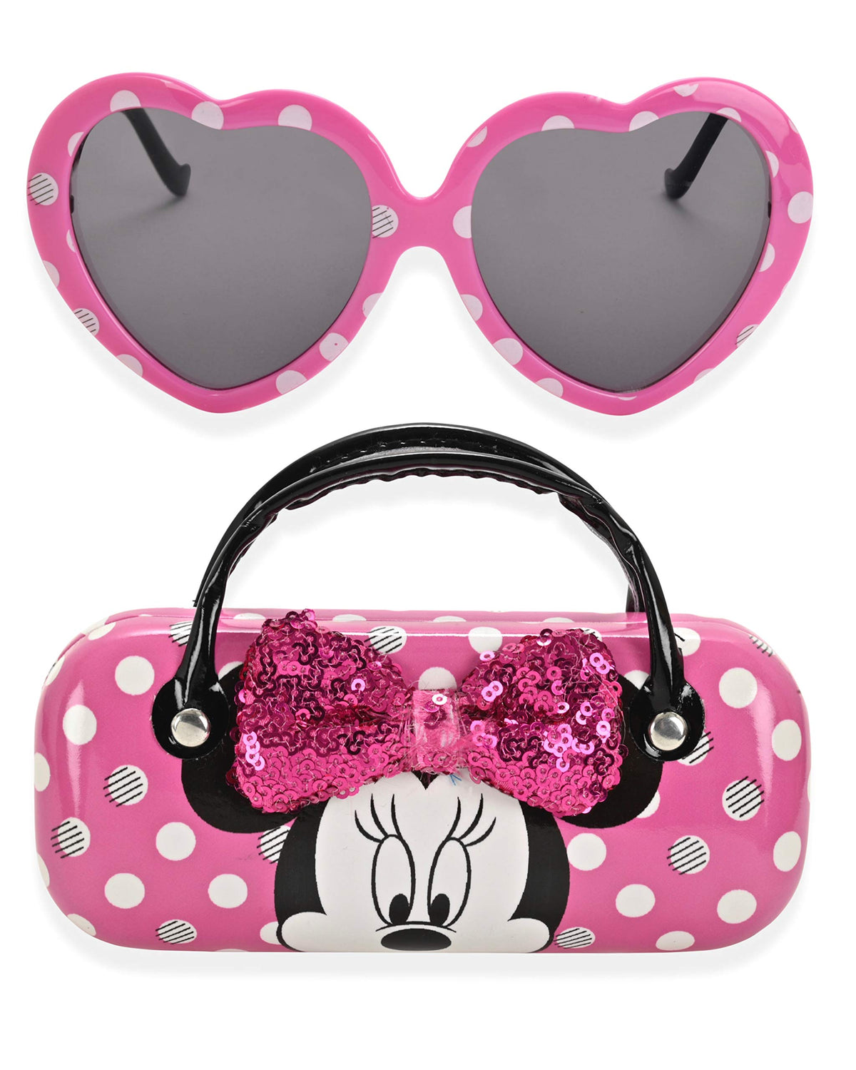 Minnie Mouse Girls Sunglasses for Kids Toddler Sunglasses with Kids Glasses Case (Pink)