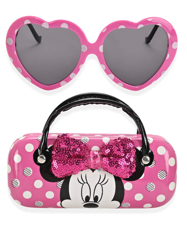 Minnie Mouse Girls Sunglasses for Kids Toddler Sunglasses with Kids Glasses Case (Pink)