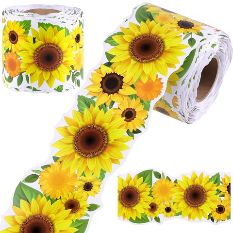 durony 65.6 Feet Sunflower Bulletin Board Borders Classroom Decoration Borders Wall Decor Sign for School Classroom Home Decoration