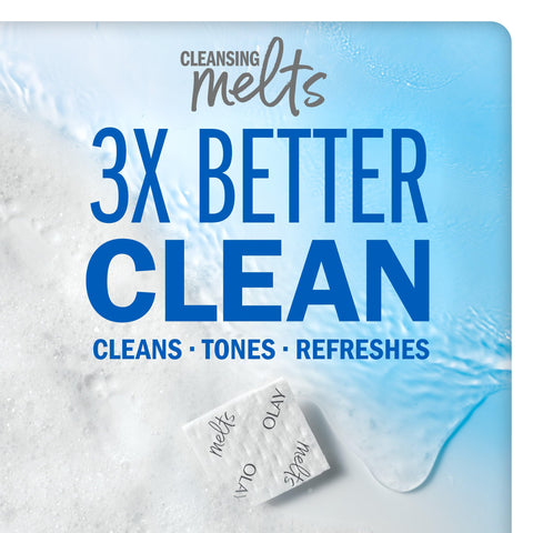 Olay Cleansing Melts + Retinol Face Cleanser, 64 ct. total (2 x 32 ct.), Water-Activated Face Wash to Clean, Tone, and Refresh