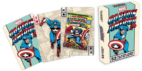 AQUARIUS Marvel Captain America Covers Playing Cards - Captain America Themed Deck of Cards for Your Favorite Card Games - Officially Licensed Marvel Merchandise & Collectibles