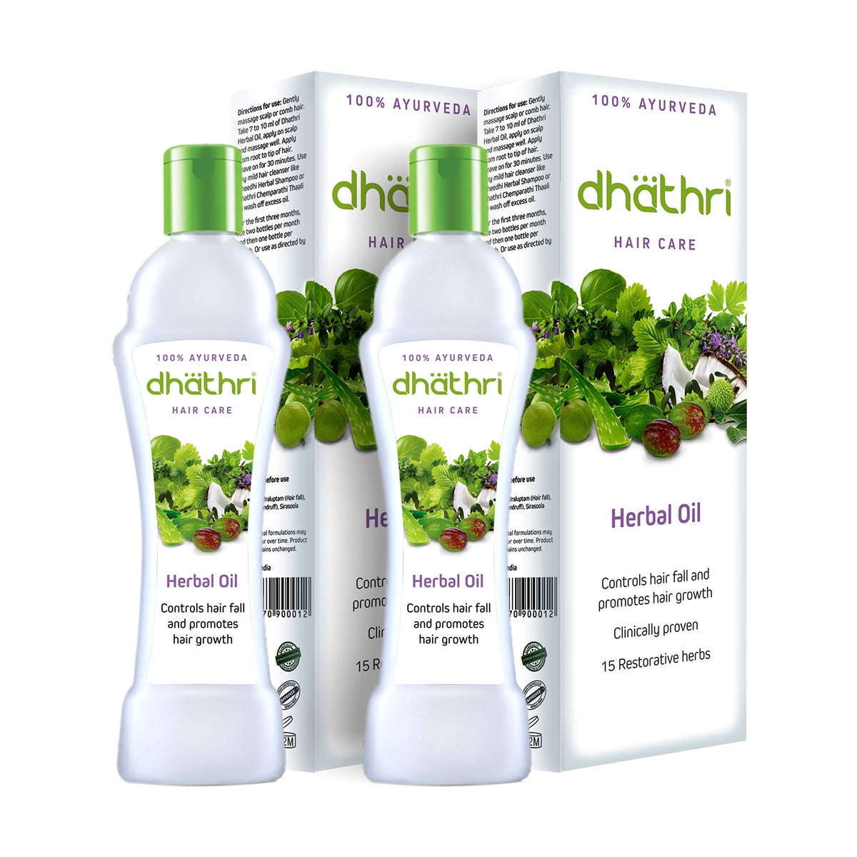 Dhathri Hair Care Plus Herbal Oil 100ml (Pack of 2) by Dhathri