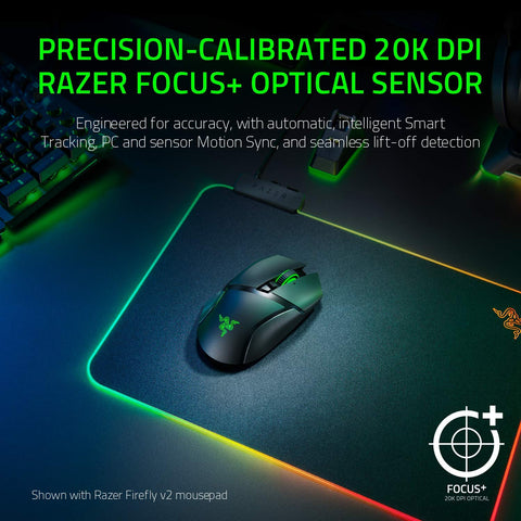 Razer Basilisk Ultimate HyperSpeed Wireless Gaming Mouse: Fastest Gaming Mouse Switch - 20K DPI Optical Sensor - Chroma RGB Lighting - 11 Programmable Buttons - 100 Hr Battery - Classic Black