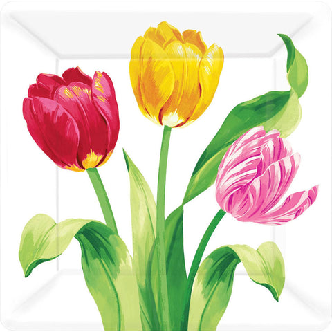 Amscan Square Plates Party Supplies, 7", Multi Color