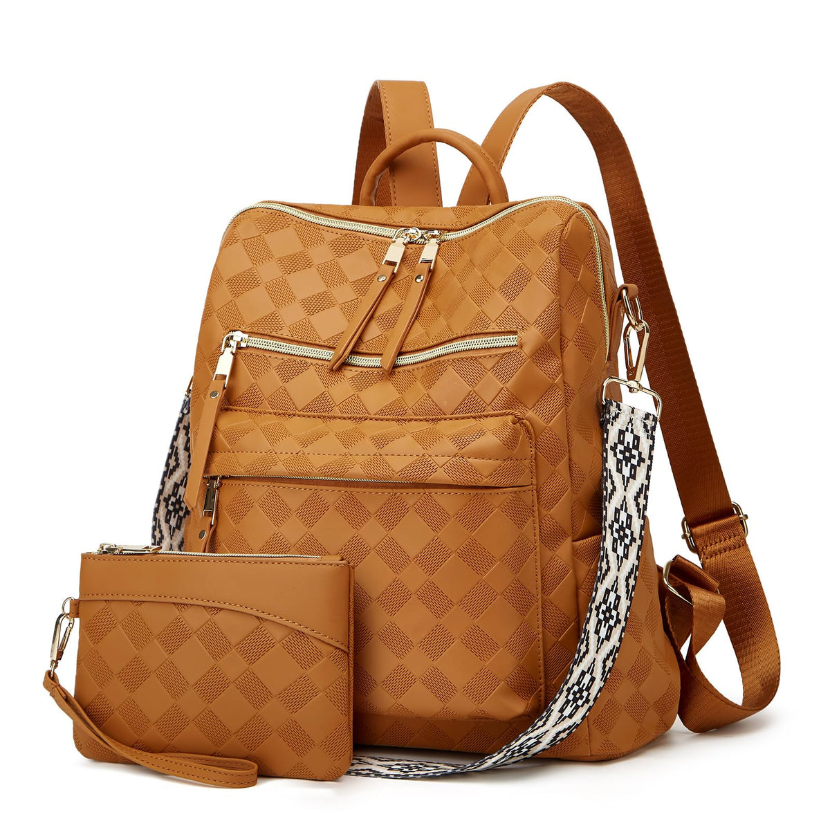 Makes Backpack Purse for Women PU Leather Travel backpack Design Convertible handbag with Purse 2 Piece